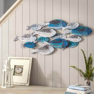 Ilandsia Fish Army Modern Metal Wall Decor